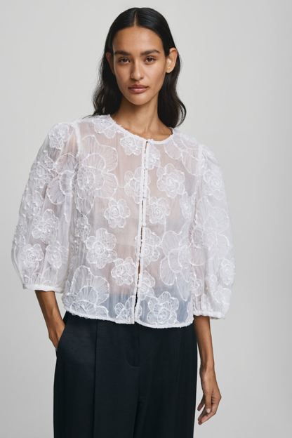 MSCH Ismene 3/4 Shirt Emb | Bright White