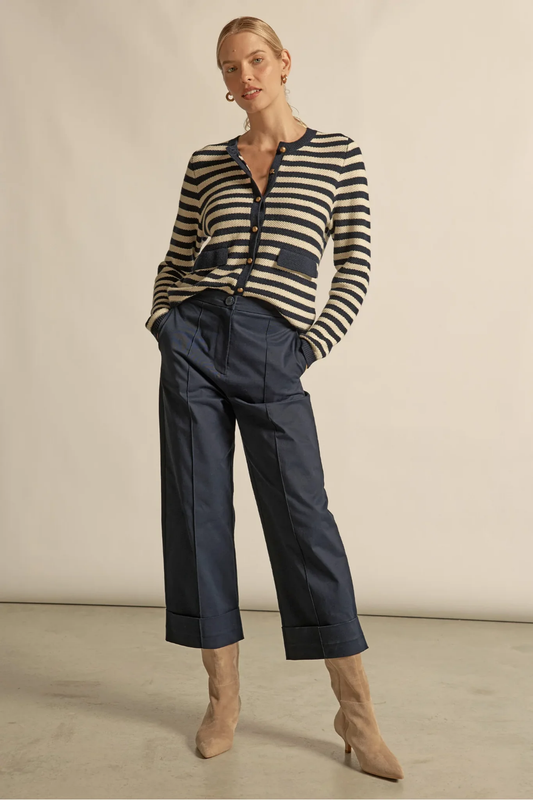 Camber Knit | Midnight Cream Stripe