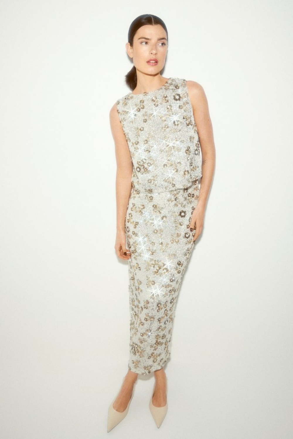 MSCH Magnolia HW Skirt EMB | Silver/T Coco