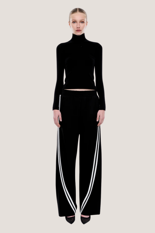 Valentina Stripe Pant | Black/Off White