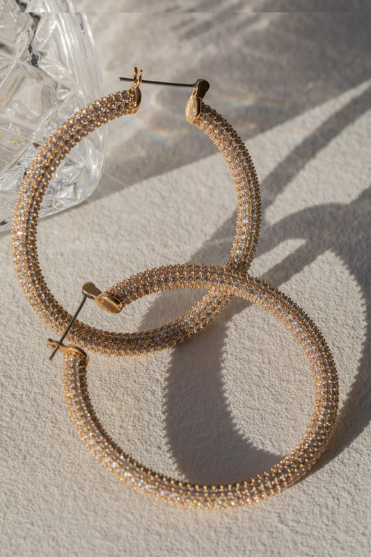 Pave Amalfi Hoops | Gold