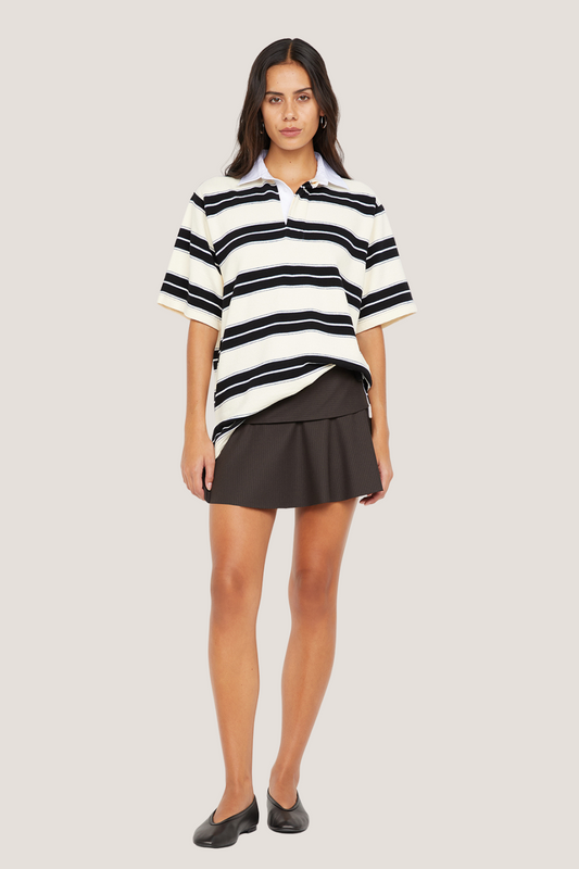 Kylo Jersey Tee | Ink/Ivory Stripe