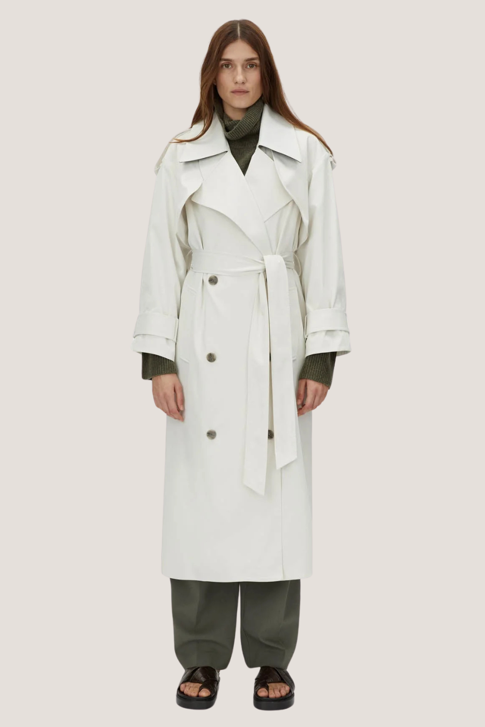 Elysian Trench Coat | Alabaster