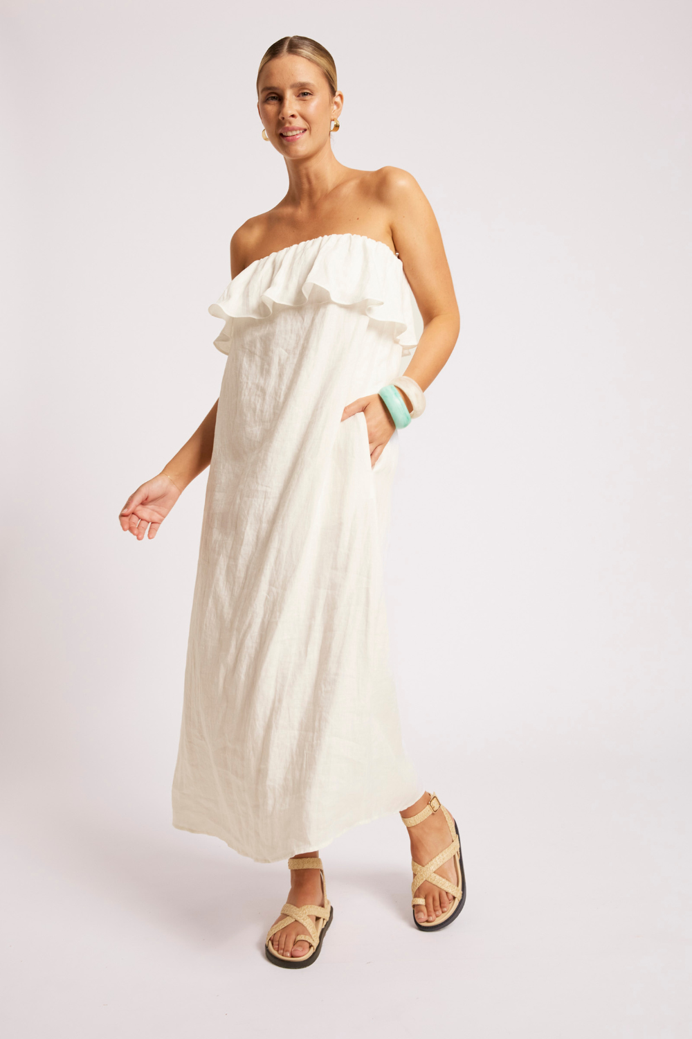 Maris Strapless Dress | White