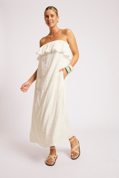 Maris Strapless Dress | White