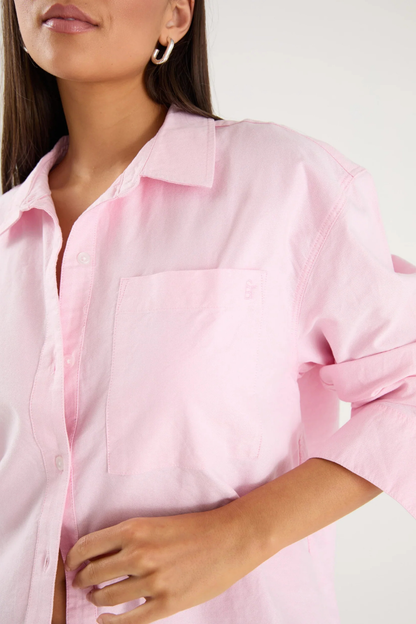 Signature Pink Oxford Oversized Boyfriend Shirt