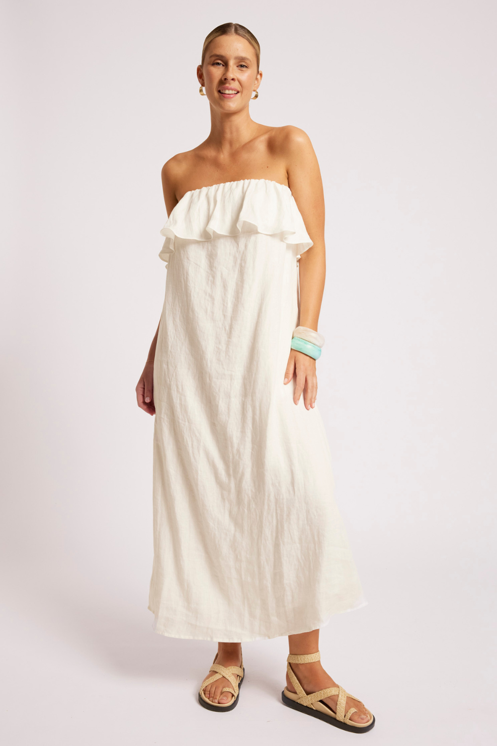 Maris Strapless Dress | White