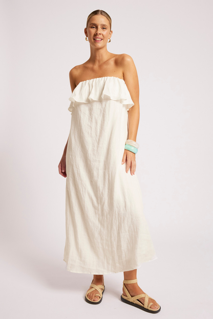 Maris Strapless Dress | White
