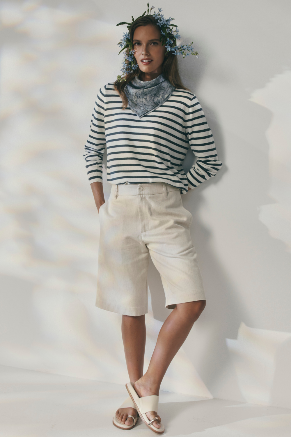 Fountain Sweater | White Linen |Tidepool