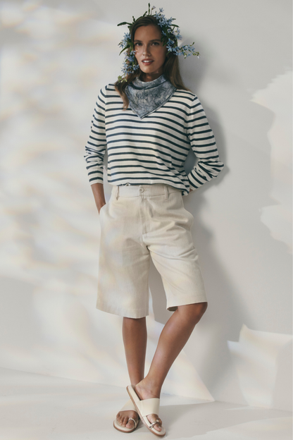 Fountain Sweater | White Linen |Tidepool