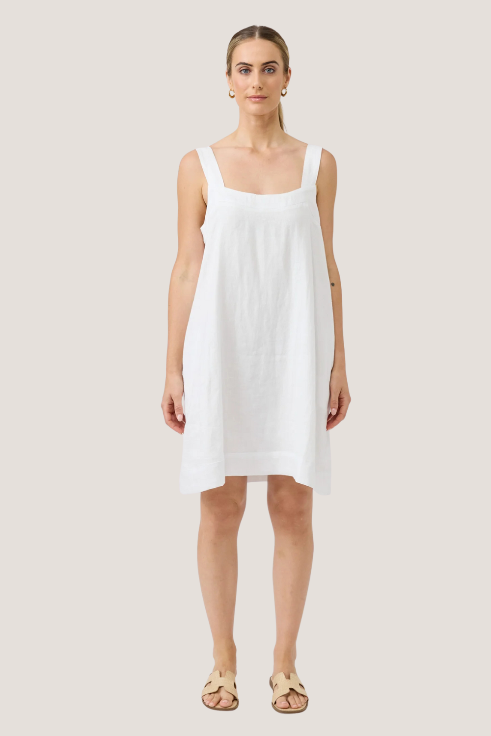 Studio Short Tank Dress | White