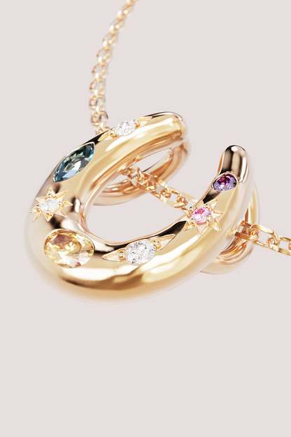 18k Gold Vermeil Lucky Horseshoe Necklace