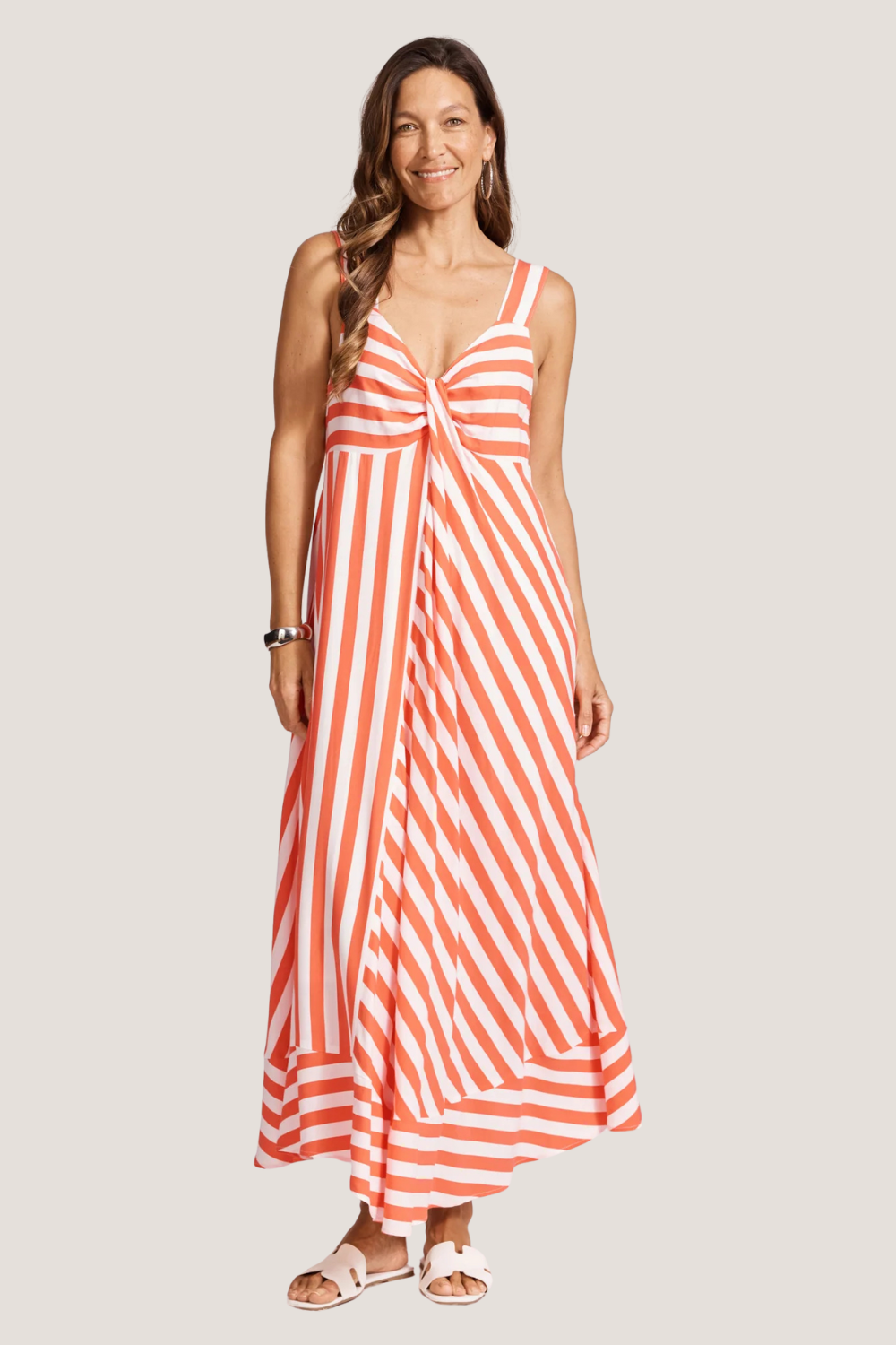 Treville Stripe Tank Maxi Dress | Coral