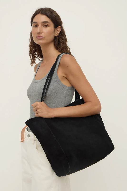 Paige Suede Tote Bag | Black