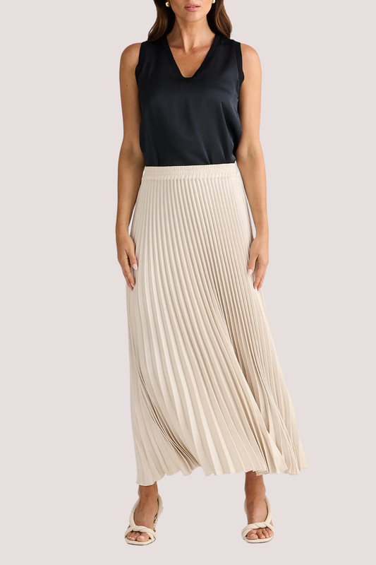 Alia Pleated Skirt | Sand