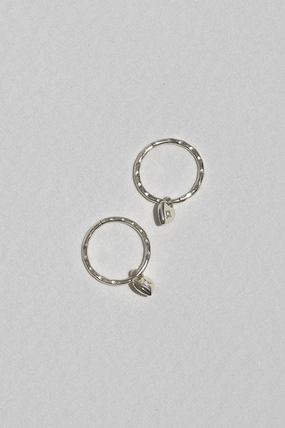 Mini Heart Hoops | Silver