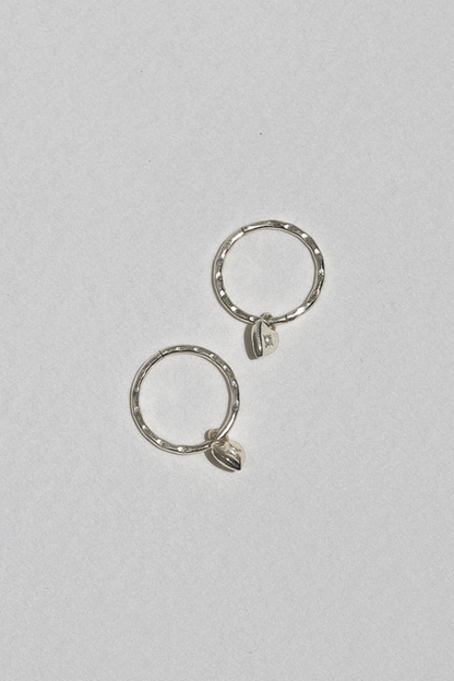 Mini Heart Hoops | Silver