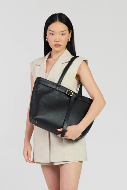Tabby Shoulder Bag | Black + Bronze