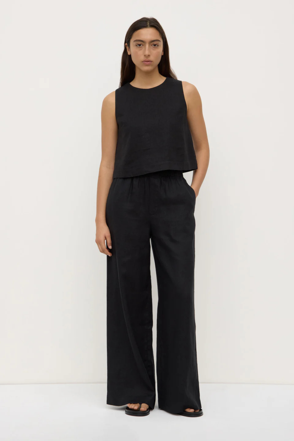 Estelle Linen Top | Black