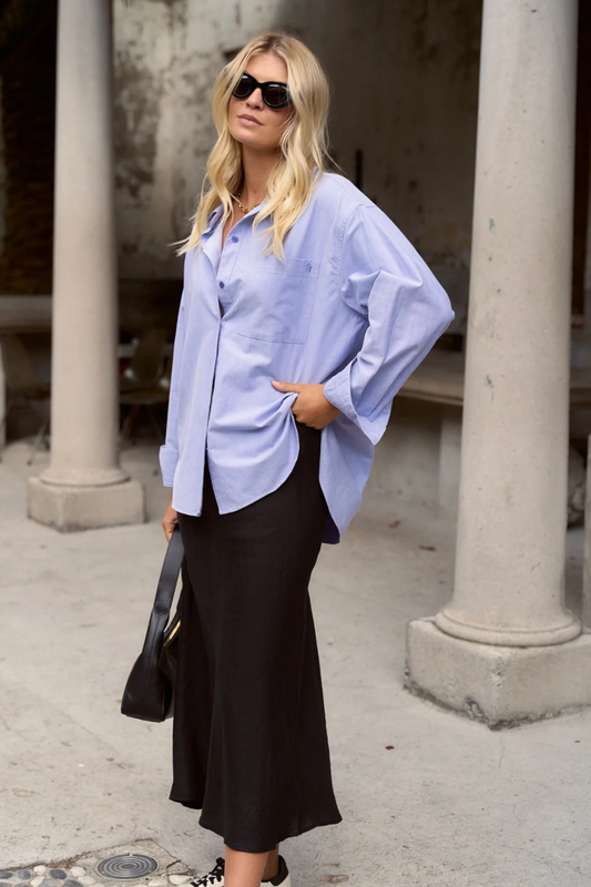 Signature Blue Oxford Oversized Shirt