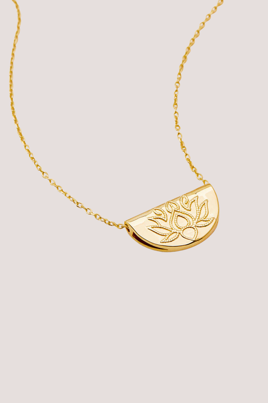 18k Gold Vermeil Lotus Short Necklace