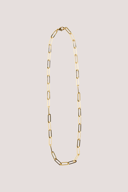 Paperclip 14k Gold Plate Chain Necklace