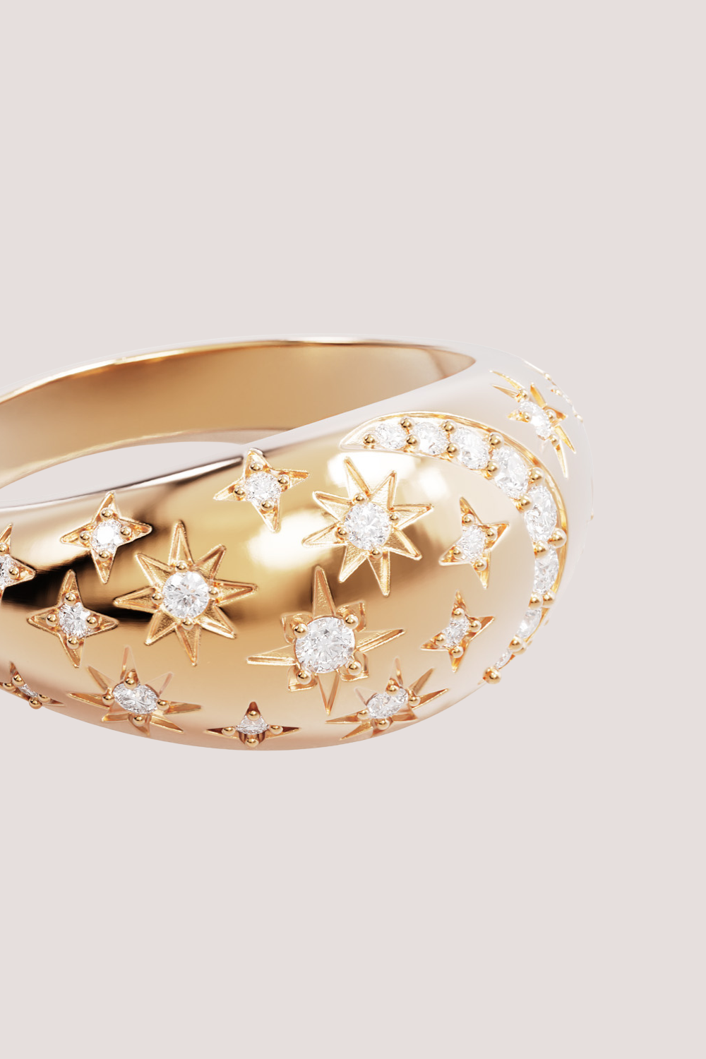 18k Gold Vermeil My Moon And Stars Ring