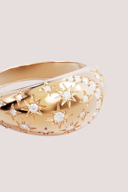 18k Gold Vermeil My Moon And Stars Ring