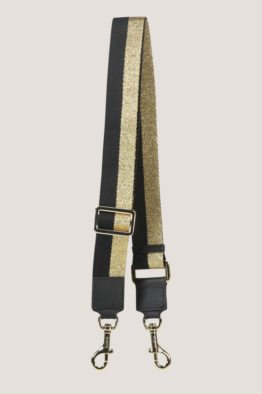 Feature Strap Webbing | Black + Gold
