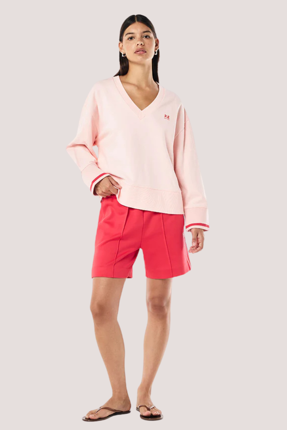 Courtside V-Neck Sweat | Petal