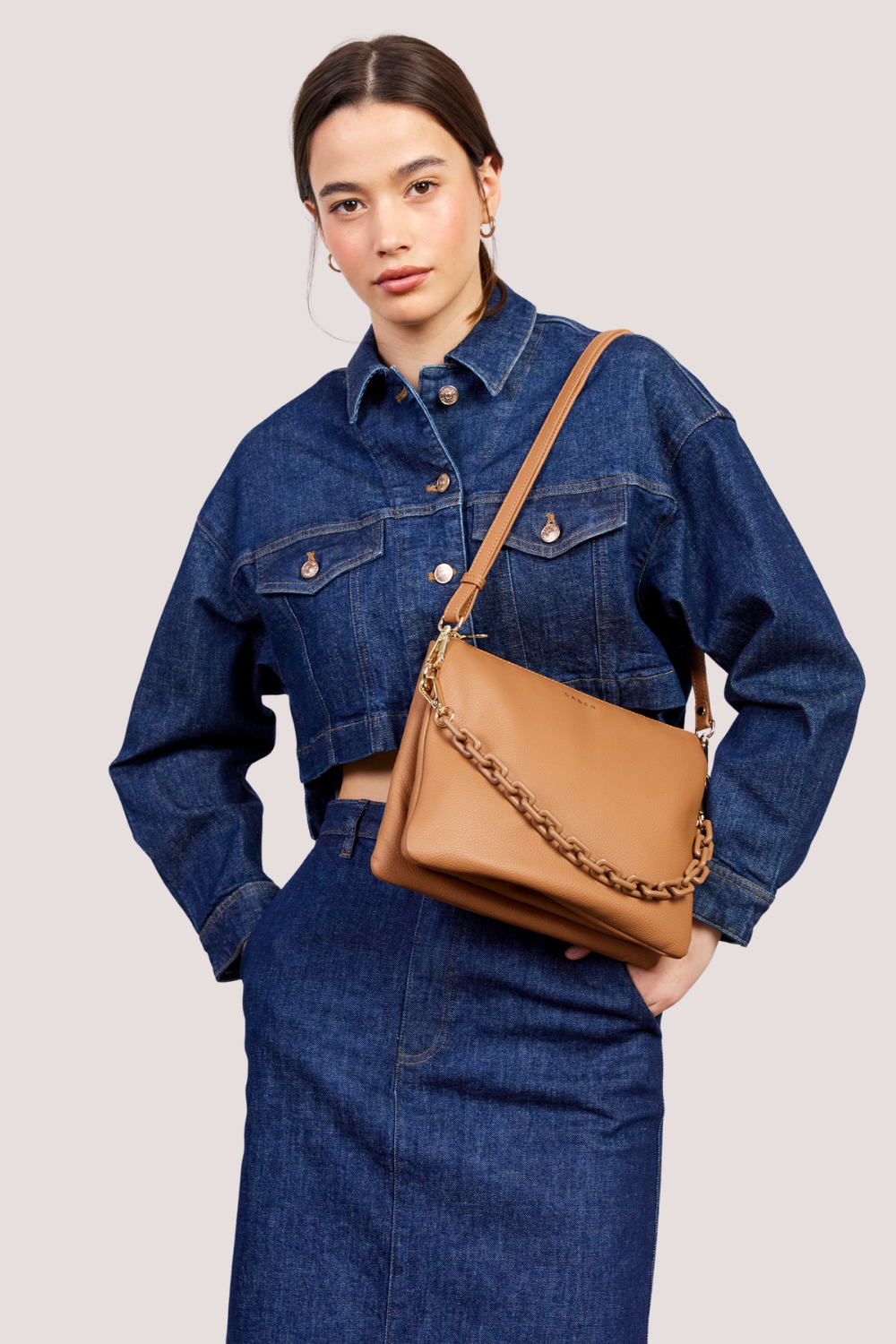 Matilda Crossbody | Toffee + Tonal Chain