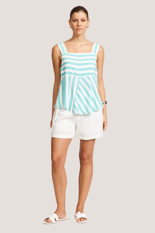 Treville Stripe Tank | Aqua