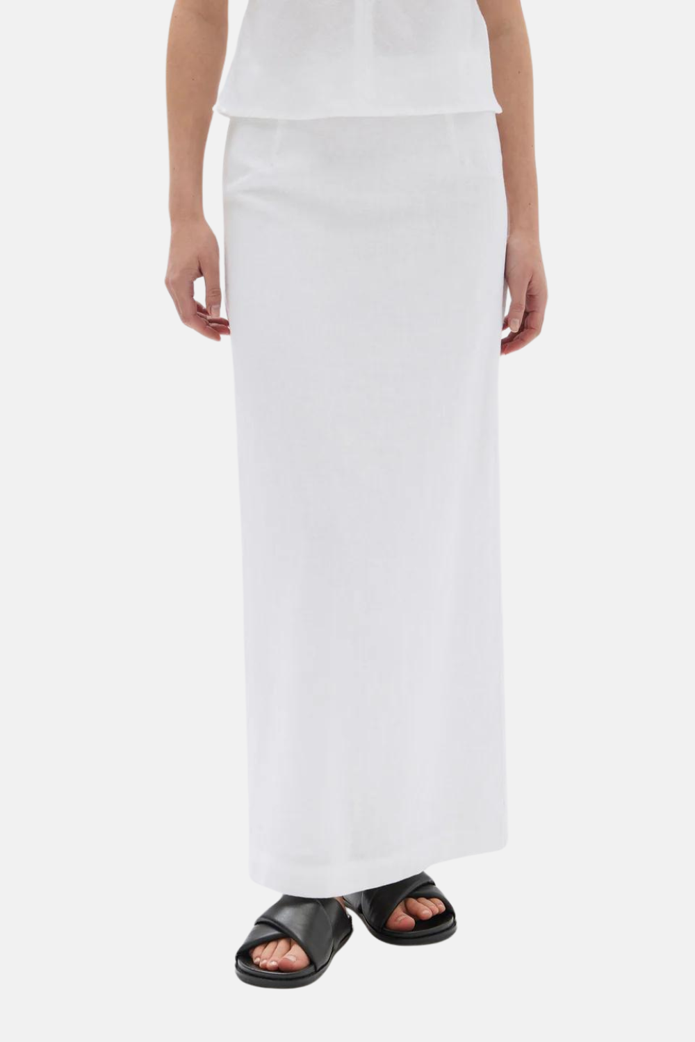 Solis Linen Maxi Skirt | White