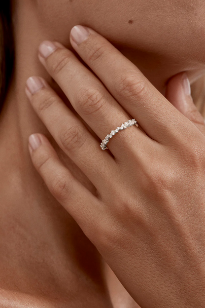 Sterling Silver Crystal Dust Fine Ring
