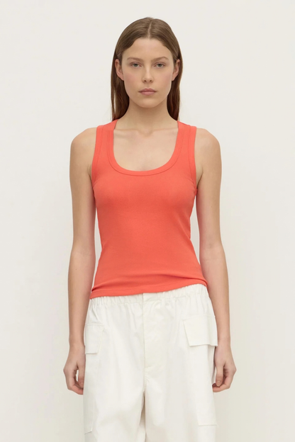 Robyn Scoop Neck Rib Tank | Dahlia