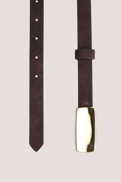 Plate Belt | Brun/Gold