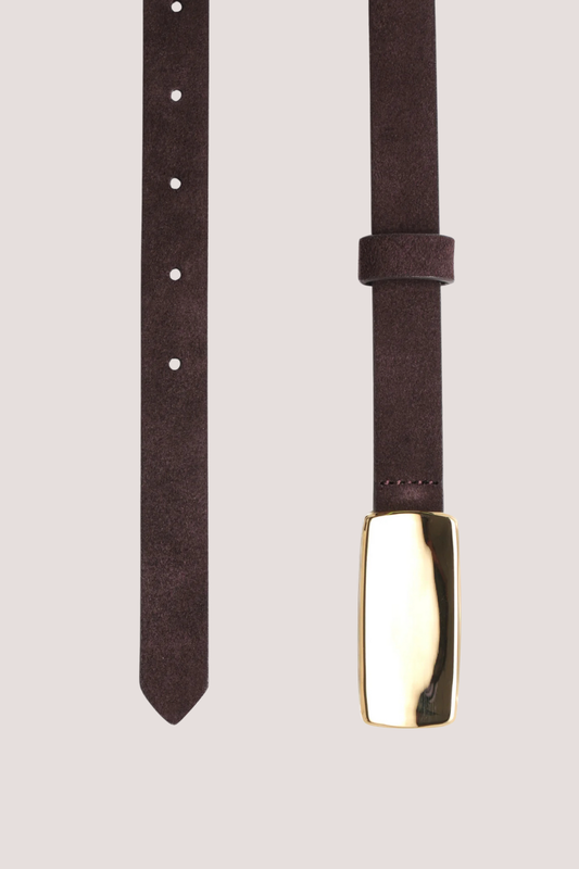 Plate Belt | Brun/Gold