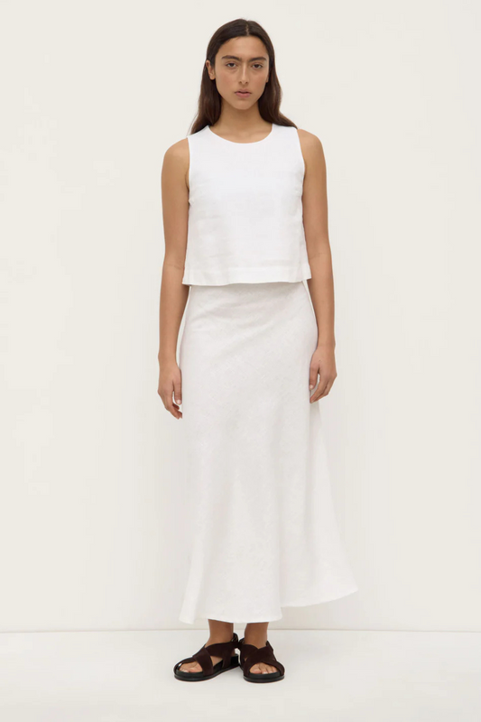 Estelle Linen Top | White