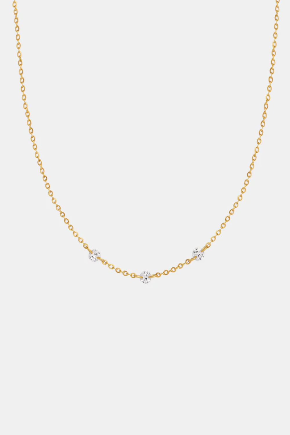 Floating Stone Necklace | Gold
