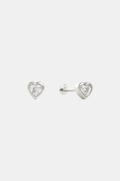 True Love Flat Back Studs | Silver