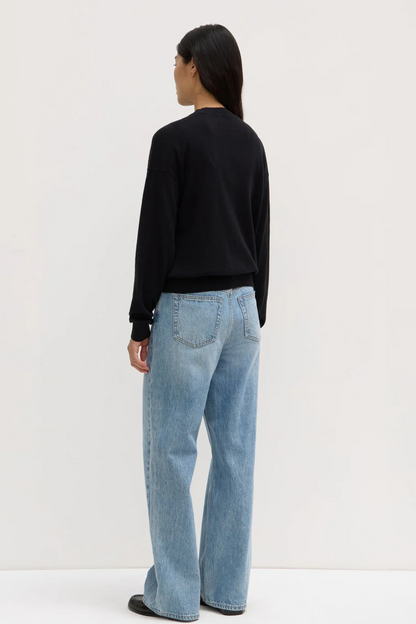 Cotton Cashmere Lounge Sweater | Black