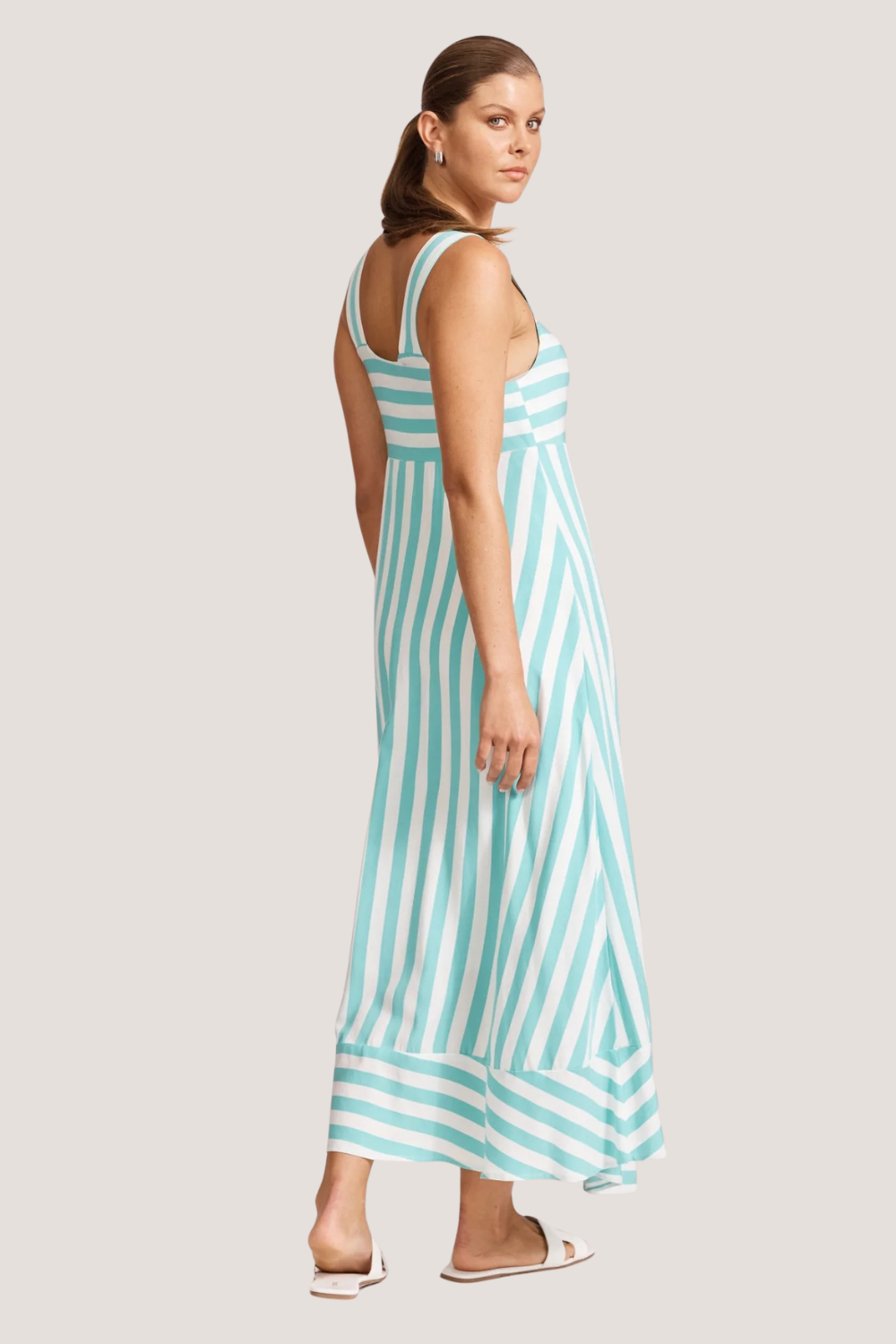 Treville Stripe Tank Maxi Dress | Aqua