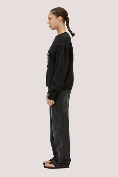 Bonnie Large Graphic Sweater | Black/Soft White