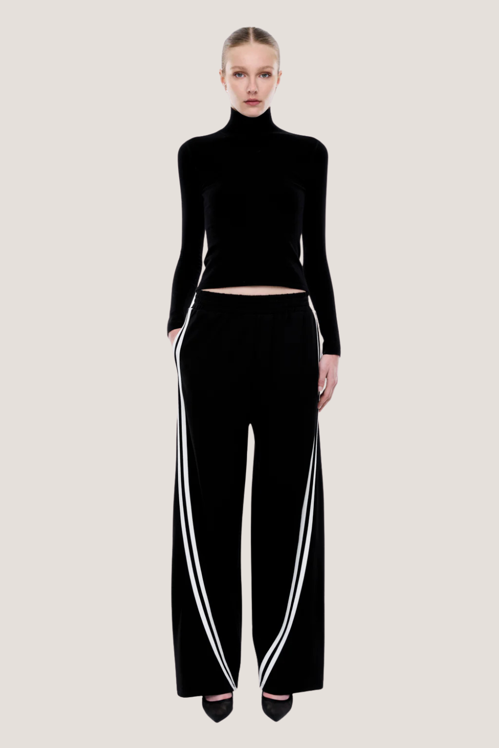 Valentina Stripe Pant | Black/Off White
