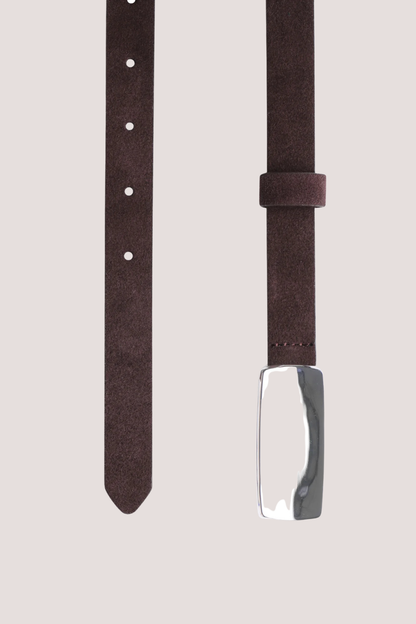 Plate Belt | Brun/Silver