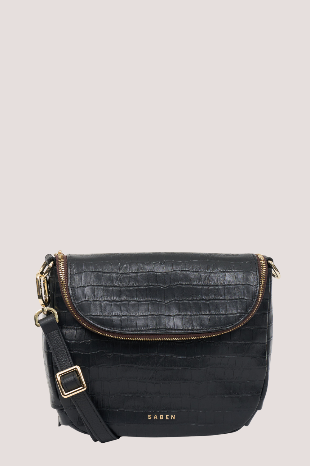 Fifi Crossbody | Black Croc