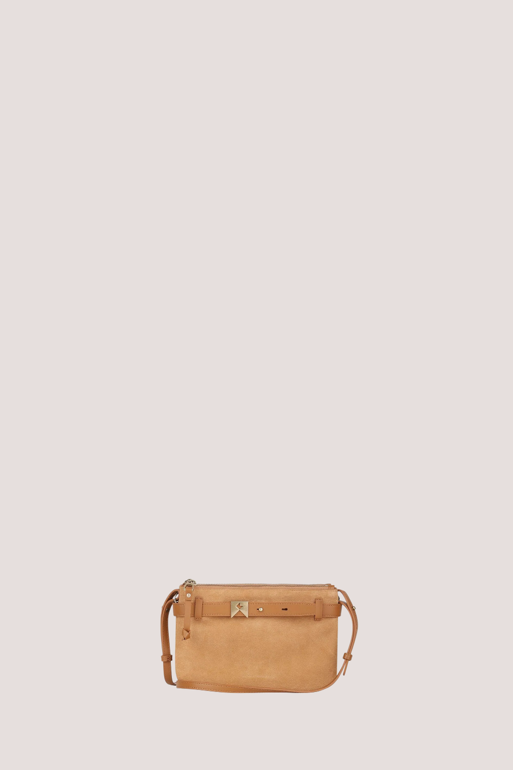 Rider Double Zip Pouch Tan