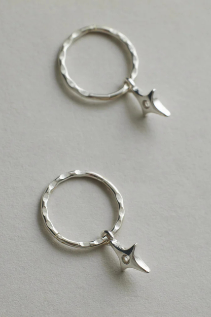 Starburst Mini Hoops | Silver