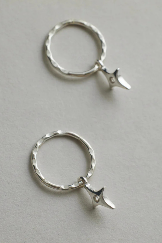Starburst Mini Hoops | Silver