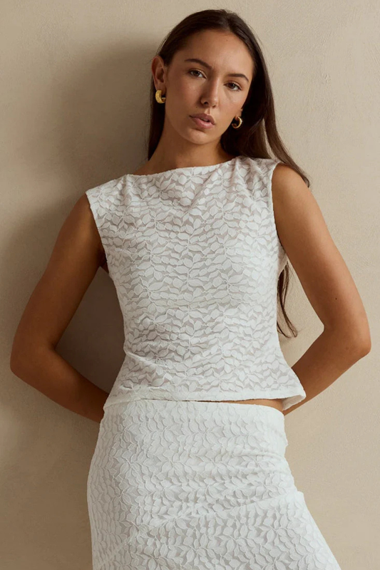 Breathless Ivory Lace Sleeveless Top